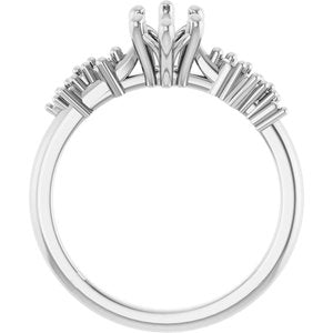 14K White Gold 10x5 mm Marquise Engagement Ring Mounting