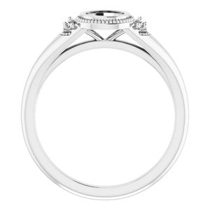 14K White Gold 4.8 mm Round Engagement Ring Mounting