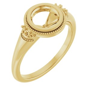 10K Yellow Gold 6.5 mm Round Engagement Ring Mounting