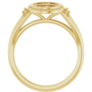 10K Yellow Gold 9x7 mm Oval Engagement Ring Mounting