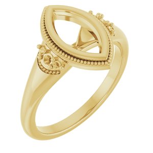 14K Yellow Gold 10x5 mm Marquise Engagement Ring Mounting