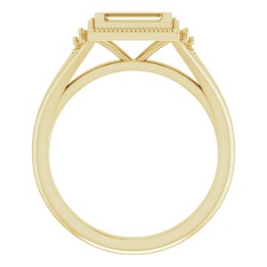 14K Yellow Gold 6 mm Square Engagement Ring Mounting