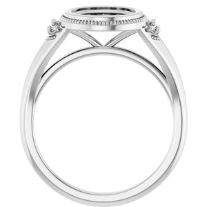 14K White Gold 8 mm Round Engagement Ring Mounting