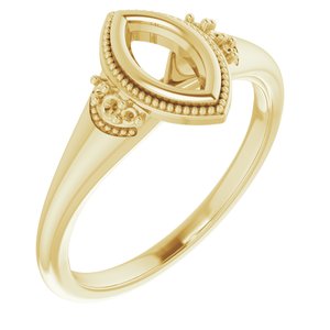 14K Yellow Gold 7x3.5 mm Marquise Engagement Ring Mounting
