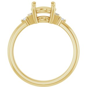 14K Yellow Gold 7.4 mm Round .08 CTW Lab-Grown Diamond Semi-Set Engagement Ring