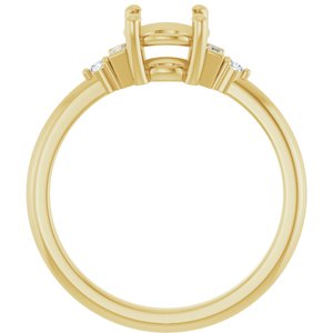 14K Yellow Gold 6.5 mm Round .07 CTW Lab-Grown Diamond Semi-Set Engagement Ring