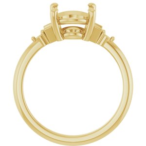 10K Yellow Gold 10x8 mm Oval Engagement Ring Mounting