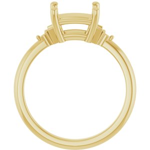 14K Yellow Gold 7 mm Square Engagement Ring Mounting