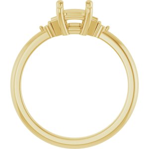 14K Yellow Gold 7x5 mm Emerald Engagement Ring Mounting