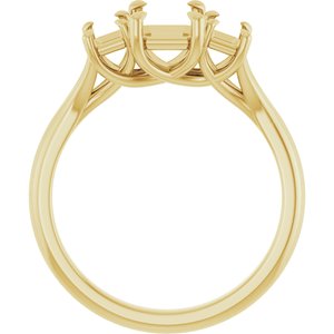 14K Yellow Gold 7x5 mm Emerald Engagement Ring Mounting