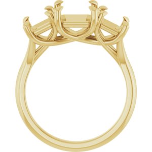 14K Yellow Gold 9x7 mm Emerald Engagement Ring Mounting