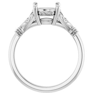 Sterling Silver 8 mm Round Solitaire Engagement Ring Mounting