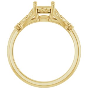 14K Yellow Gold 6.5 mm Round Solitaire Engagement Ring Mounting