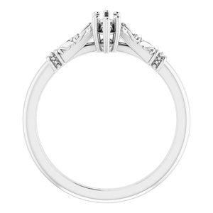 14K White Gold 6x3 mm Marquise Solitaire Engagement Ring Mounting