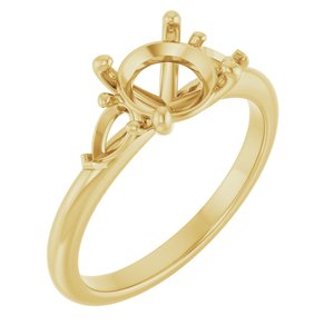 14K Yellow Gold 7.4 mm Round Engagement Ring Mounting