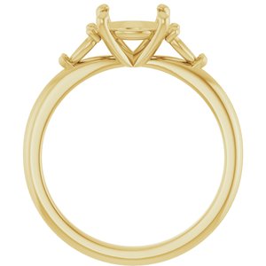 14K Yellow Gold 7.4 mm Round Engagement Ring Mounting