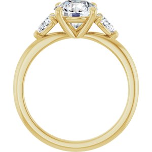 14K Yellow Gold 7.4 mm Round 1/3 CTW Lab-Grown Diamond Semi-Set Engagement Ring