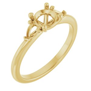 14K Yellow Gold 5.8 mm Round Engagement Ring Mounting