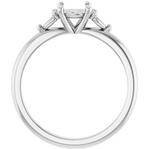 14K White Gold 5.8 mm Round Engagement Ring Mounting