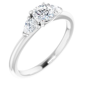 14K White Gold 4.8 mm Round 1/4 CTW Lab-Grown Diamond Semi-Set Engagement Ring