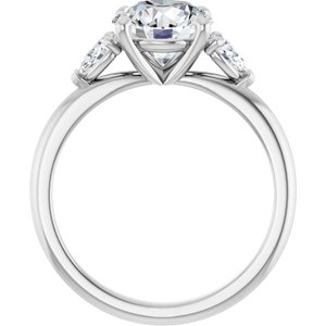 14K White Gold 8 mm Round 1/3 CTW Natural Diamond Semi-Set Engagement Ring