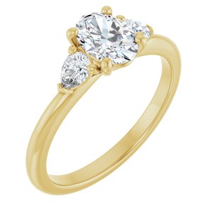 14K Yellow Gold 7x5 mm Oval 1/4 CTW Lab-Grown Diamond Semi-Set Engagement Ring