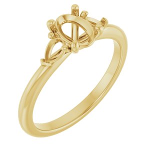 14K Yellow Gold 7x5 mm Oval Engagement Ring Mounting