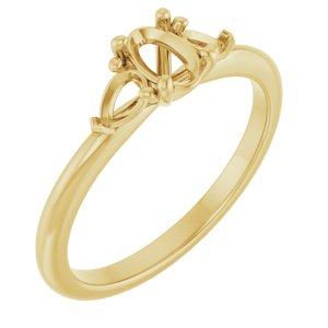 14K Yellow Gold 6x4 mm Oval Engagement Ring Mounting
