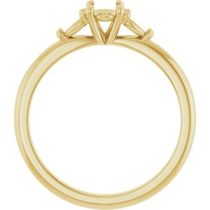 14K Yellow Gold 6x4 mm Oval Engagement Ring Mounting