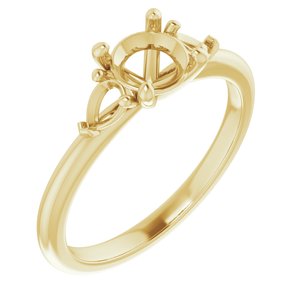 14K Yellow Gold 6 mm Round Engagement Ring Mounting