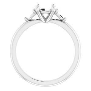 14K White Gold 6 mm Round Engagement Ring Mounting
