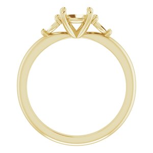 14K Yellow Gold 6 mm Round Engagement Ring Mounting