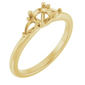 14K Yellow Gold 5.2 mm Round Engagement Ring Mounting
