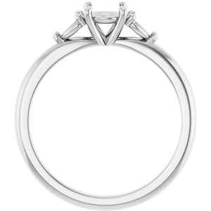 14K White Gold 5.2 mm Round Engagement Ring Mounting