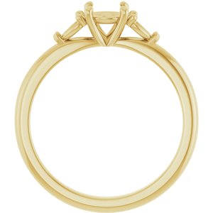 14K Yellow Gold 5.2 mm Round Engagement Ring Mounting