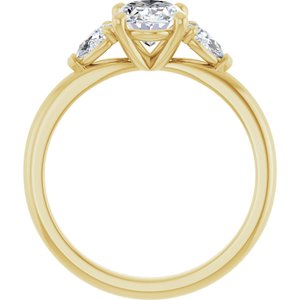 14K Yellow Gold 8x6 mm Oval 1/3 CTW Lab-Grown Diamond Semi-Set Engagement Ring