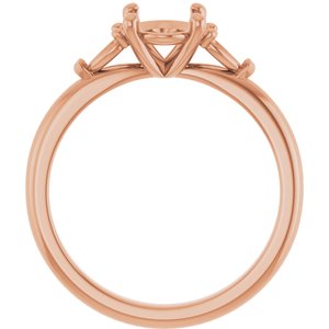 18K Rose Gold 8x6 mm Oval Engagement Ring Mounting