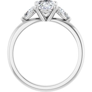 14K White Gold 8x6 mm Oval 1/3 CTW Lab-Grown Diamond Semi-Set Engagement Ring