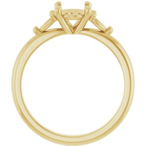 14K Yellow Gold 8x6 mm Oval Engagement Ring Mounting
