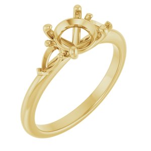 14K Yellow Gold 7 mm Round Engagement Ring Mounting