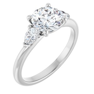 14K White Gold 7 mm Round 1/3 CTW Lab-Grown Diamond Semi-Set Engagement Ring
