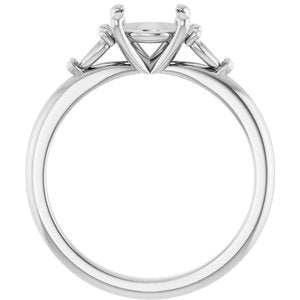 14K White Gold 7 mm Round Engagement Ring Mounting