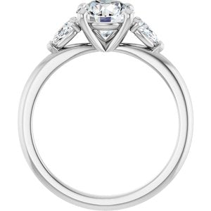 14K White Gold 7 mm Round 1/3 CTW Lab-Grown Diamond Semi-Set Engagement Ring
