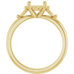 14K Yellow Gold 7 mm Round Engagement Ring Mounting