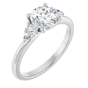 14K White Gold 6.5 mm Round 1/4 CTW Lab-Grown Diamond Semi-Set Engagement Ring