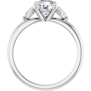 14K White Gold 6.5 mm Round 1/4 CTW Lab-Grown Diamond Semi-Set Engagement Ring