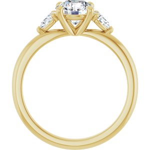 14K Yellow Gold 6.5 mm Round 1/4 CTW Lab-Grown Diamond Semi-Set Engagement Ring