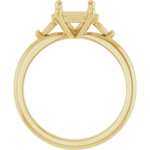 14K Yellow Gold 8x6 mm Emerald Engagement Ring Mounting