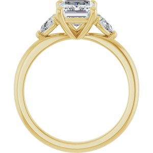 14K Yellow Gold 8x6 mm Emerald 1/3 CTW Natural Diamond Semi-Set Engagement Ring
