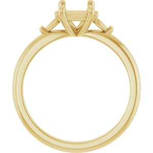 14K Yellow Gold 7x5 mm Emerald Engagement Ring Mounting